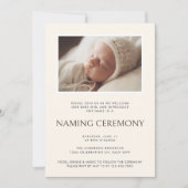 Modern Neutral Baby Naming Ceremony Foto Kaart (Voorkant)