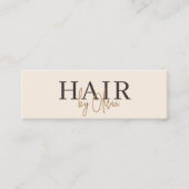 Modern Neutral Beige QR Code Hair Stylist Mini Visitekaartje (Voorkant)