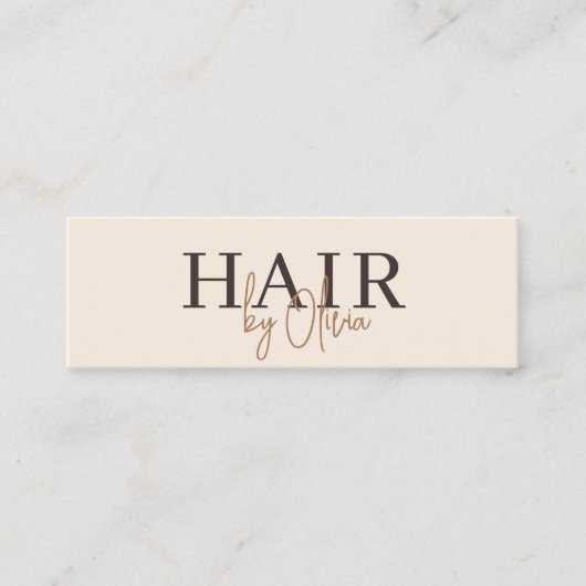 Modern Neutral Beige QR Code Hair Stylist Mini Visitekaartje (Voorkant)