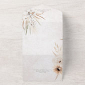 Modern Neutral Boho Floral Dinner All In One Uitnodiging (Buitenkant)