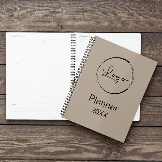 Modern Neutral Brown Minimalist Logo Professional Planner