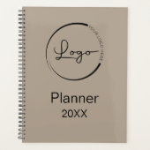 Modern Neutral Brown Minimalist Logo Professional Planner (Voorkant)