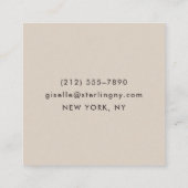 Modern Neutral Brown Modern Minimal Typography Vierkante Visitekaartje (Achterkant)