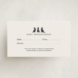Modern Neutral Cat Grooming Appointment  Afsprakenkaartje