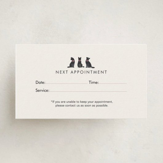 Modern Neutral Cat Grooming Appointment  Afsprakenkaartje