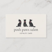 Modern Neutral Cat Grooming Loyalty Card (Voorkant)