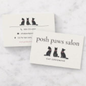 Modern Neutral Cat Grooming Visitekaartje