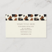 Modern Neutral Chocolate Cow Print Aesthetic Visitekaartje (Achterkant)
