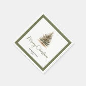 Modern Neutral Christmas Tree Family Napkins Servet (Hoek)