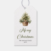 Modern Neutral Christmas Tree Holiday Gift Label Cadeaulabel (Voorkant)