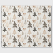 Modern Neutral Christmas Tree Wrapping Paper Cadeaupapier (Vlak)