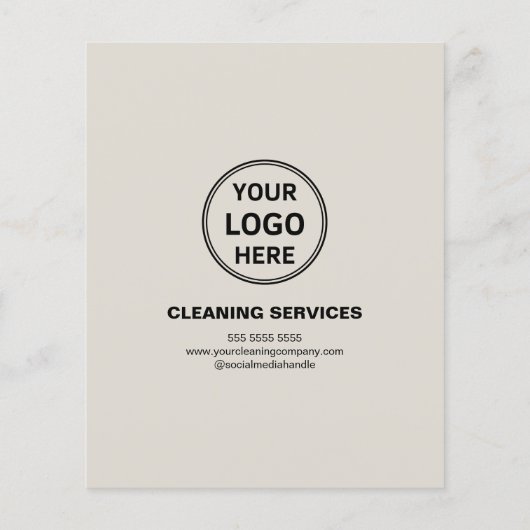 Modern Neutral Cleaning Services Photo Logo Flyer (Achterkant)