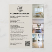 Modern Neutral Cleaning Services Photo Logo QR Flyer (Voorkant)