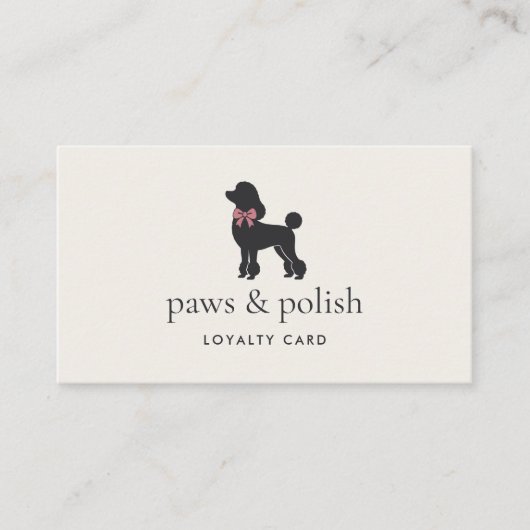 Modern Neutral Dog Groomer Loyalty Card | Editable (Voorkant)