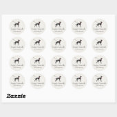 Modern Neutral Dog Walker Logo Ronde Sticker (Vel)