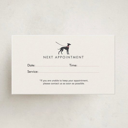 Modern Neutral Dog Walker | Minimalist Dog Walking Afsprakenkaartje