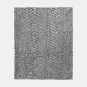 Modern Neutral Grey Herringbone Fleece Deken (Voorkant)