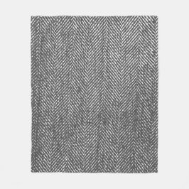 Modern Neutral Grey Herringbone Fleece Deken