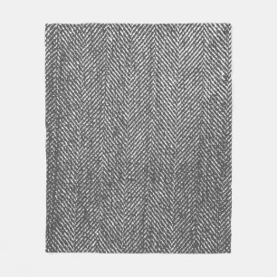 Modern Neutral Grey Herringbone Fleece Deken