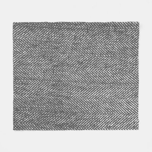 Modern Neutral Grey Herringbone Fleece Deken (Voorkant (Horizontaal))