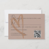 Modern Neutral Heart Wedding RSVP Card (Voorkant)