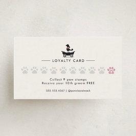 Modern Neutral Mobile Dog Groomer Loyalty Card