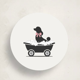 Modern Neutral Mobile Dog Groomer Seal Sticker