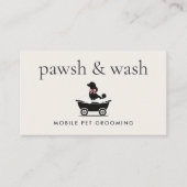 Modern Neutral Mobile Dog Groomer Visitekaartje (Voorkant)