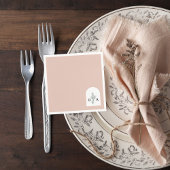 Modern Neutral Monogram Botanical Napkin Servet