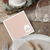Modern Neutral Monogram Botanical Napkin Servet