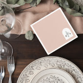 Modern Neutral Monogram Botanical Napkin Servet
