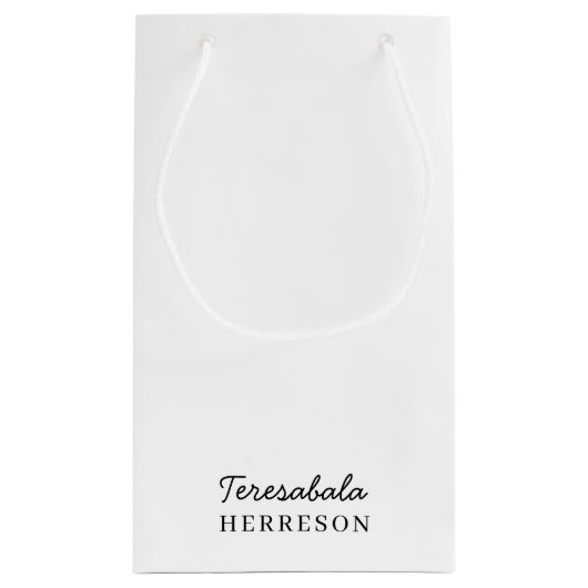 Modern Neutral Monogram Design Klein Cadeauzakje (Achterkant)