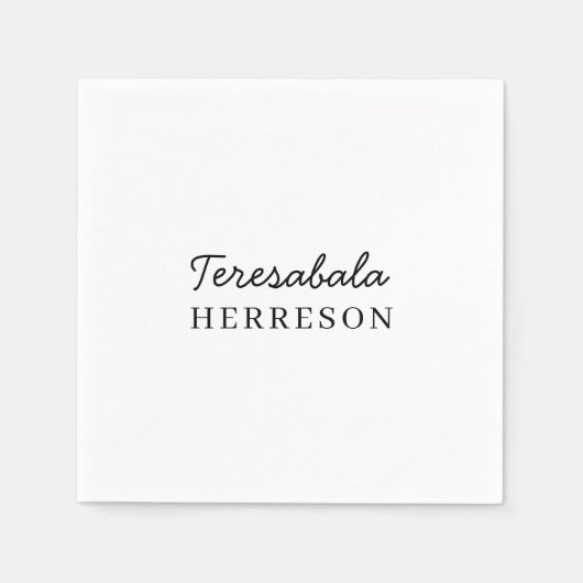 Modern Neutral Monogram Design Servet (Voorkant)