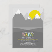 Modern Neutral Mountain Sun Baby shower Kaart (Voorkant / Achterkant)