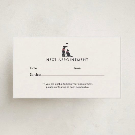 Modern Neutral Pet Sitter Appointment | Editable Afsprakenkaartje