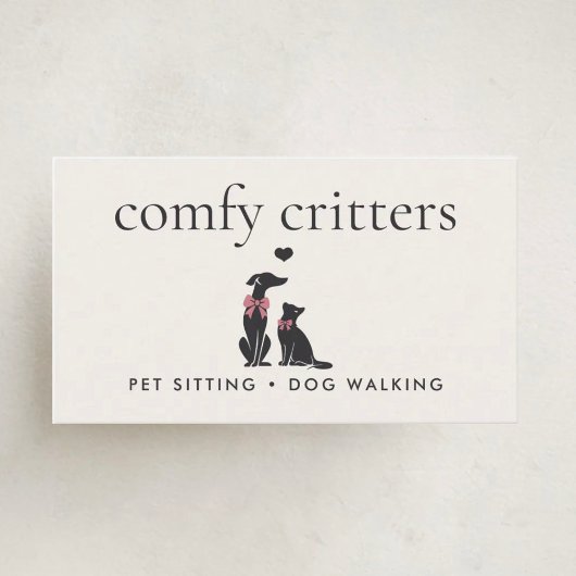 Modern Neutral Pet Sitter Dog Walker | Editable Visitekaartje