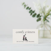 Modern Neutral Pet Sitter Dog Walker | Editable Visitekaartje (Staand voorkant)