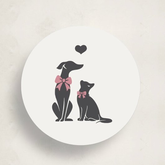 Modern Neutral Pet Sitter Seal Sticker