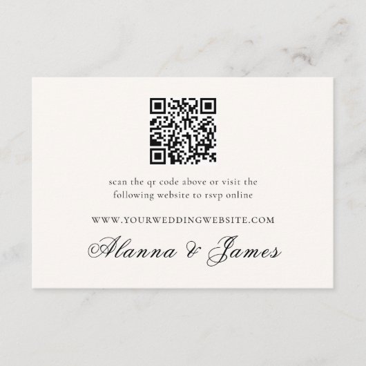 Modern Neutral QR Code Wedding Details & RSVP Informatiekaartje (Voorkant)