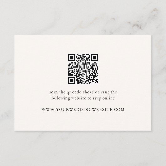 Modern Neutral QR Code Wedding Details & RSVP Informatiekaartje (Voorkant)