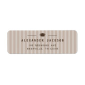 Modern Neutral Stripes Graduation Return Address Etiket (Voorkant)