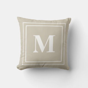 Modern Neutral Tan Monogram Kussen