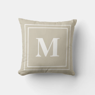 Modern Neutral Tan Monogram Kussen