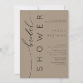 Modern Neutral Tan & Typography Bridal Shower  Kaart (Voorkant)