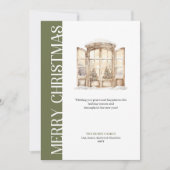 Modern neutral tones Christmas tree greeting card Feestdagenkaart (Voorkant)