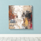Modern Neutral Tones Im | Expressionist Wave Canva Canvas Afdruk (Insitu (Houten vloer))