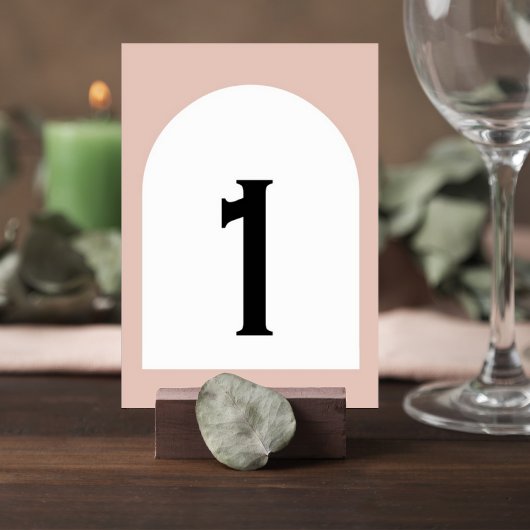 Modern Neutral Wedding Table Numbers Kaart