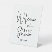 Modern Neutral Welcome Baby shower Reclamebord Met Voetstuk (Voorkant)