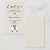 Modern Neutrals Bedankt voor uw bestelling Kaarten Contactkaartje (Voorkant / Achterkant)