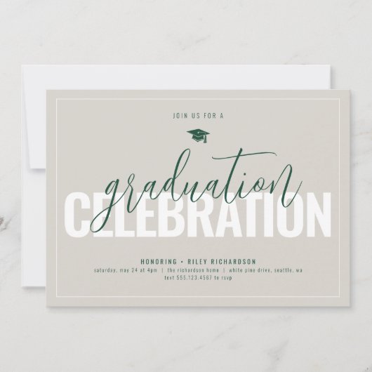 Modern Neutrals Foto Afstuderen Uitnodiging (Voorkant)